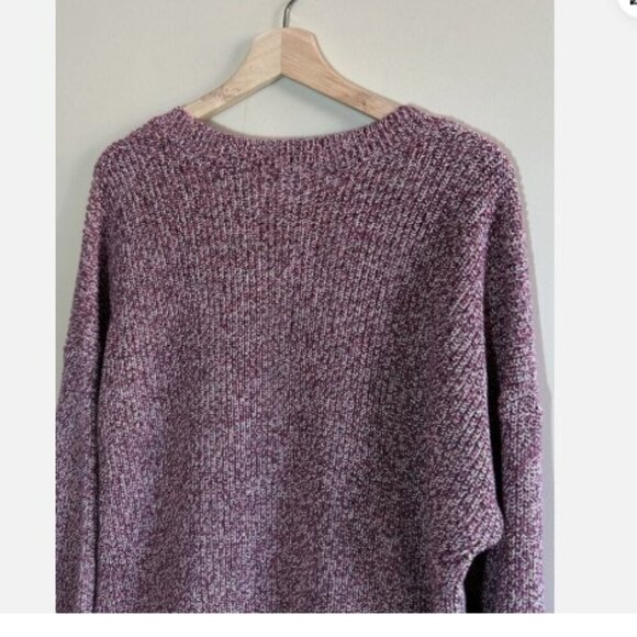 Lou & Grey Marled Drawstring Hem Sweater Burgundy Multi Color Women’s Size XL - Picture 11 of 11